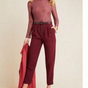 NWT Anthropologie Sasha Button Fly Tapered Pant 8